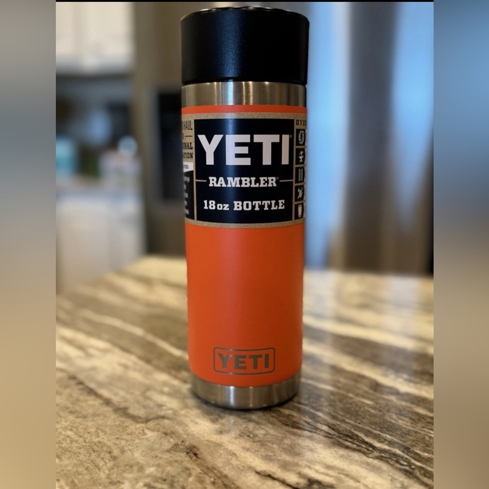 YETI Rambler 18oz Bottle - Bold Orange and Black